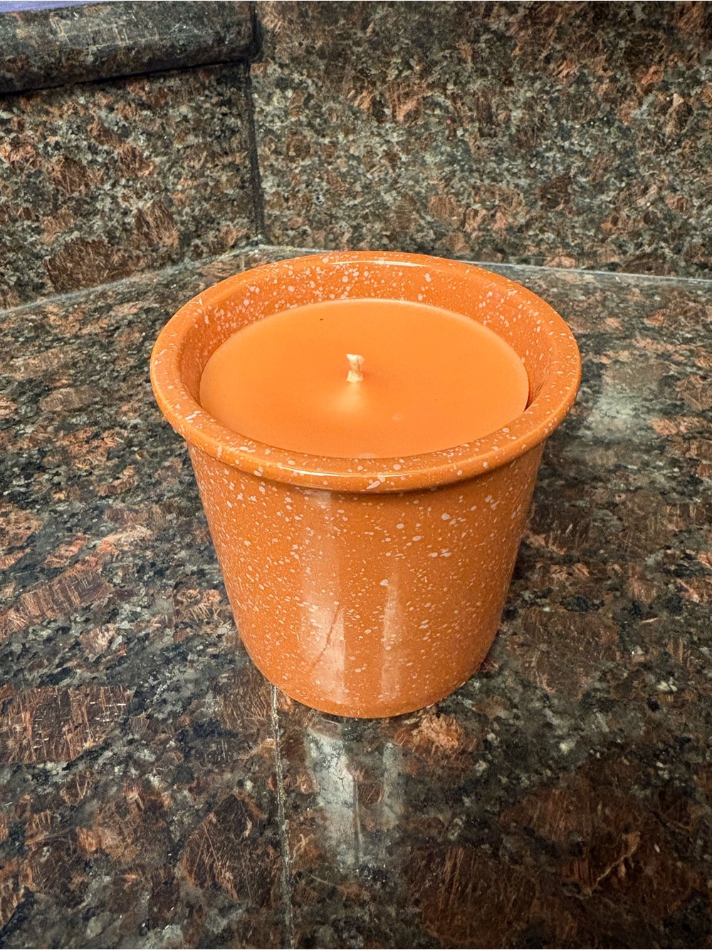 Handmade upcycled candle made by me, pumpkin spice scented candle in a jar